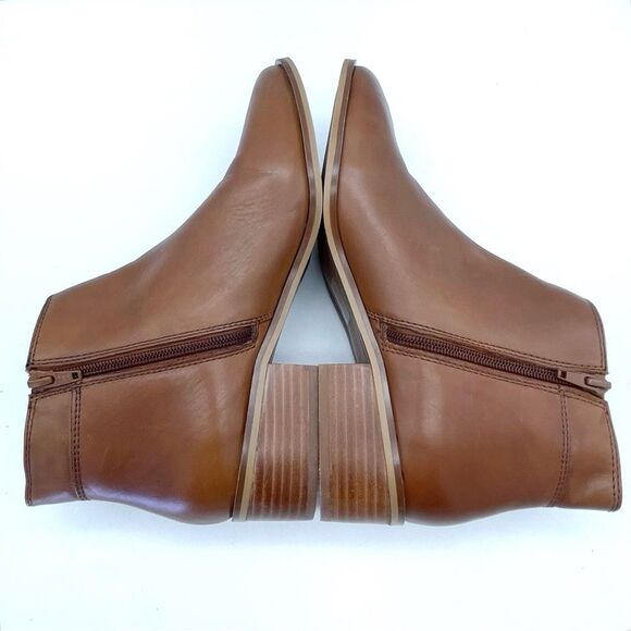 Aldo Reravia Cognac Leather Ankle Bootie Low Heel Fashion Boot Women’s Size 9 - Picture 12 of 16